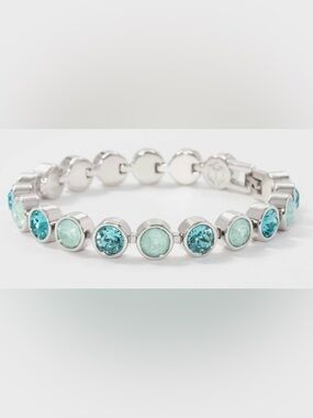 NWT Touchstone by Swarovski CARIBBEAN Ice Bracelet 7 1/4" Rhodium Plating